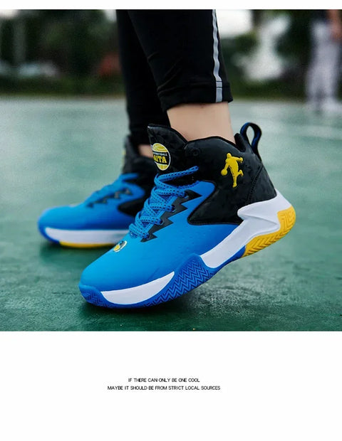 Children's Basketball Shoes for Boys, Girls' Kids Teenagers, Breathable Non-slip Lace Up Indoor, Outdoor Training Sneakers Tennis Shoe