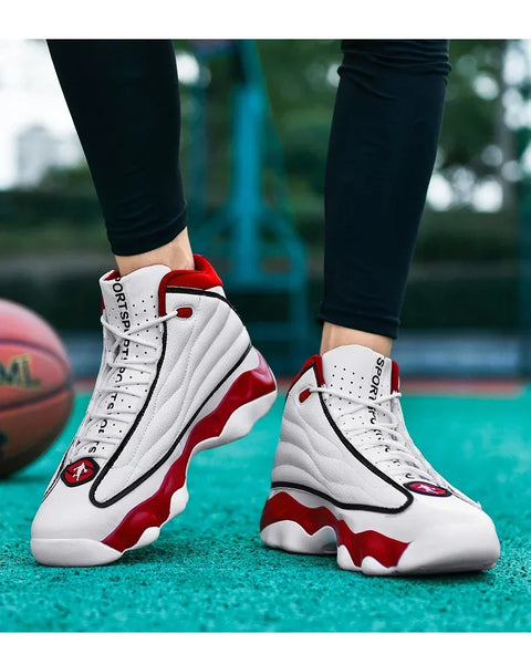 Original Boys High Ankles Sneakers Anti Slip Basketball Trainers Unisex Plus Size 45 Outdoor Sneakers for Men Basket Shoe Women