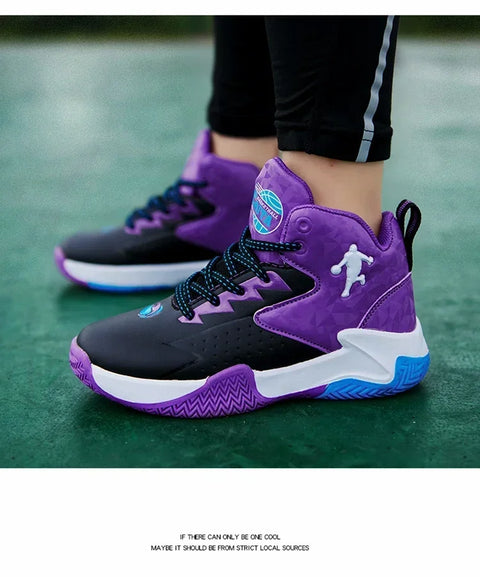 Children's Basketball Shoes for Boys, Girls' Kids Teenagers, Breathable Non-slip Lace Up Indoor, Outdoor Training Sneakers Tennis Shoe
