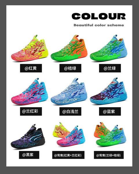 Men's Basketball Shoes Breathable Cushioning Non-Slip Wearable Running Shoes Gym Training Athletic Basketball Sneakers for Women