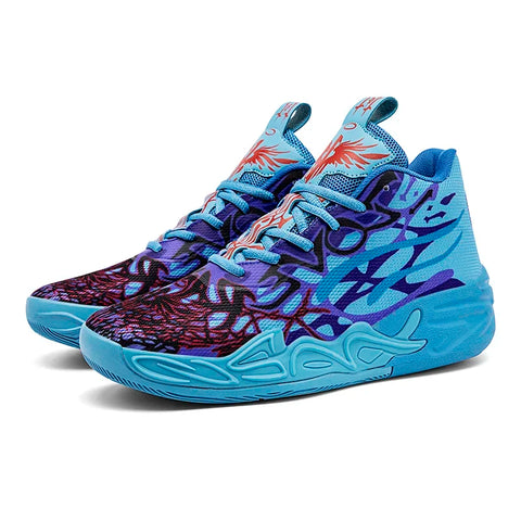 Men's Basketball Shoes Breathable Cushioning Non-Slip Wearable Running Shoes Gym Training Athletic Basketball Sneakers for Women