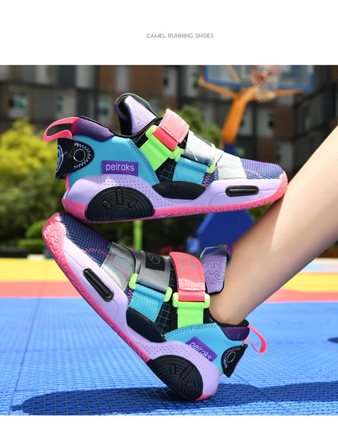 Kids Basketball Shoes Anti-Slip Breathable Lightweight Outdoor Sports Sneakers for Boys Girls Training