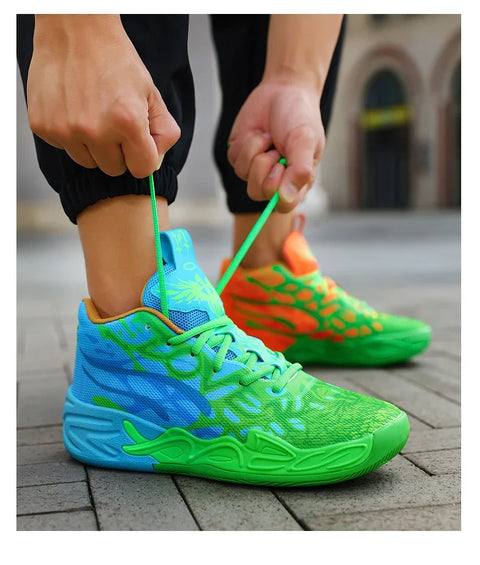 Men's Basketball Shoes Breathable Cushioning Non-Slip Wearable Running Shoes Gym Training Athletic Basketball Sneakers for Women