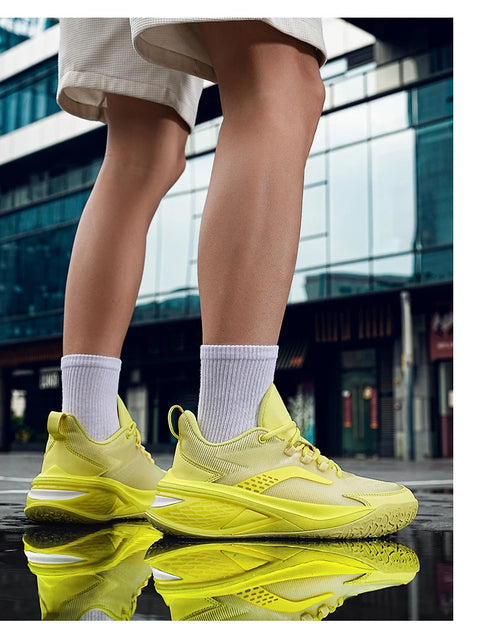 High Quality Basketball Shoes Fashion Reflective Basket Boots Comfy Breathable Sneakers Outdoor Rubber Anti Slip Soft Midsole