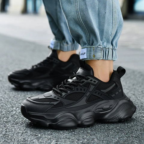 2025 Men's Sneakers Casual Athletic Walking Sneakers Male Black High-Quality Trend Platform Running Basketball Shoes For Men