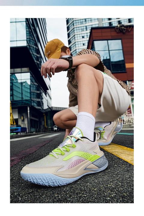 High Quality Basketball Shoes Fashion Reflective Basket Boots Comfy Breathable Sneakers Outdoor Rubber Anti Slip Soft Midsole