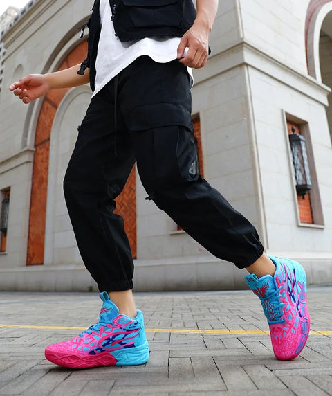 Men's Basketball Shoes Breathable Cushioning Non-Slip Wearable Running Shoes Gym Training Athletic Basketball Sneakers for Women