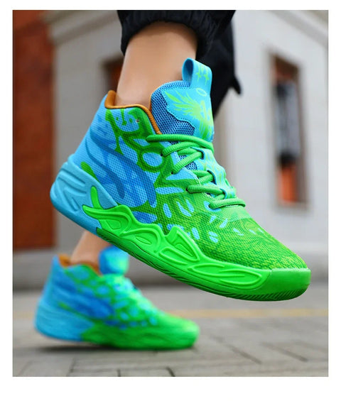 Men's Basketball Shoes Breathable Cushioning Non-Slip Wearable Running Shoes Gym Training Athletic Basketball Sneakers for Women