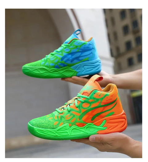 Men's Basketball Shoes Breathable Cushioning Non-Slip Wearable Running Shoes Gym Training Athletic Basketball Sneakers for Women