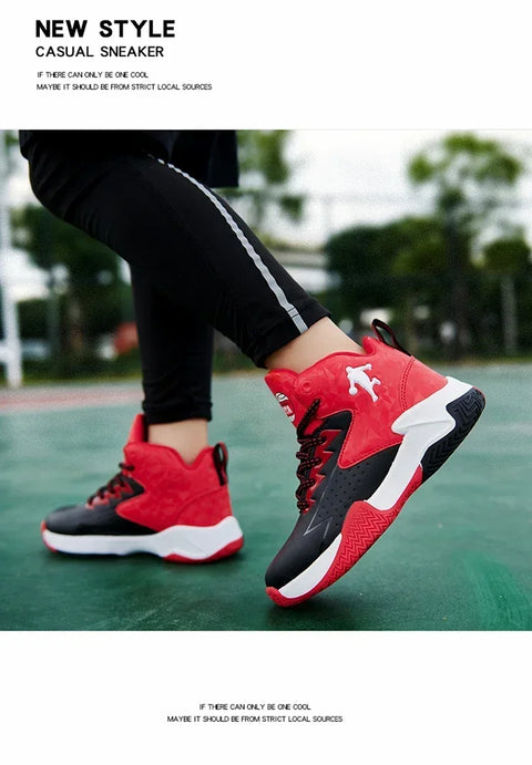 Children's Basketball Shoes for Boys, Girls' Kids Teenagers, Breathable Non-slip Lace Up Indoor, Outdoor Training Sneakers Tennis Shoe