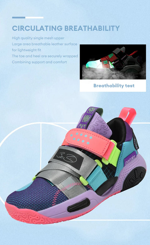 Kids Basketball Shoes Anti-Slip Breathable Lightweight Outdoor Sports Sneakers for Boys Girls Training