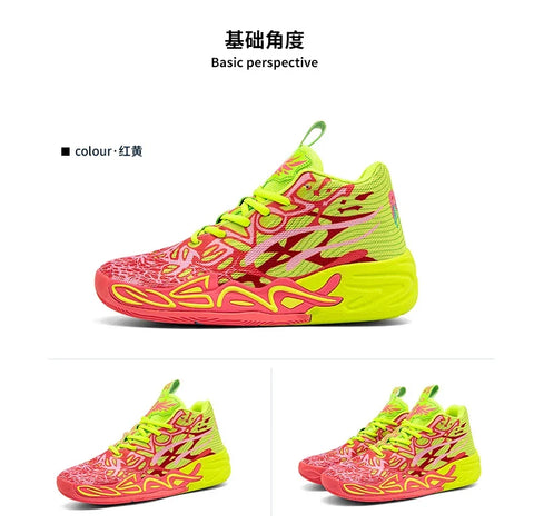 Men's Basketball Shoes Breathable Cushioning Non-Slip Wearable Running Shoes Gym Training Athletic Basketball Sneakers for Women