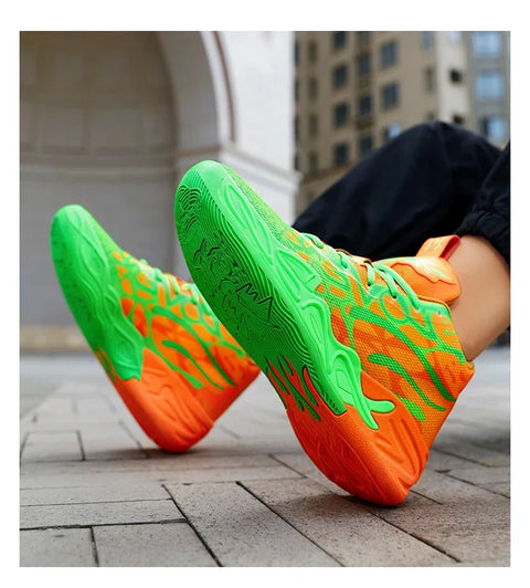 Men's Basketball Shoes Breathable Cushioning Non-Slip Wearable Running Shoes Gym Training Athletic Basketball Sneakers for Women