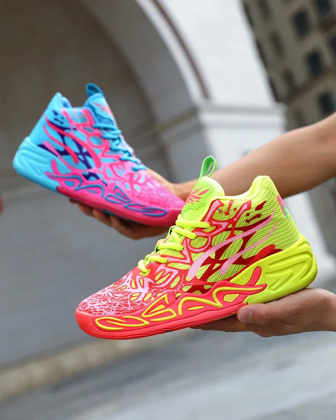 Men's Basketball Shoes Breathable Cushioning Non-Slip Wearable Running Shoes Gym Training Athletic Basketball Sneakers for Women