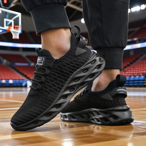 Men's Athletic Basketball Sneakers Bright Yellow Woven Upper Airy Mesh Design Men Shoes Trendy Non-slip Functional Sports Shoes