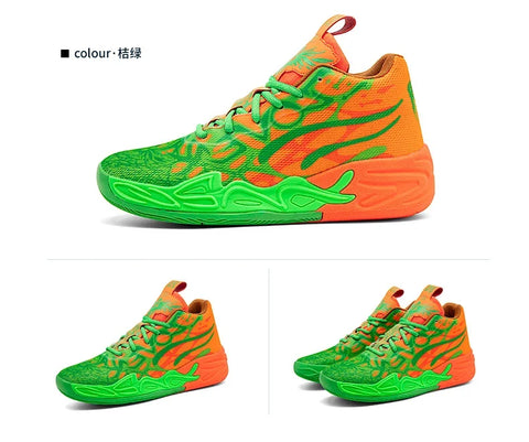 Men's Basketball Shoes Breathable Cushioning Non-Slip Wearable Running Shoes Gym Training Athletic Basketball Sneakers for Women