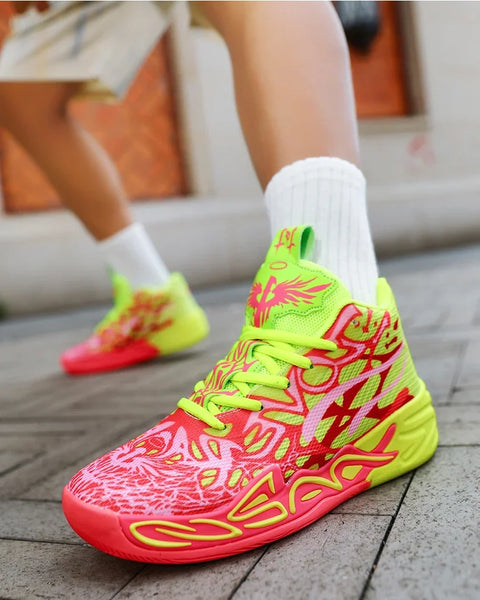 Men's Basketball Shoes Breathable Cushioning Non-Slip Wearable Running Shoes Gym Training Athletic Basketball Sneakers for Women