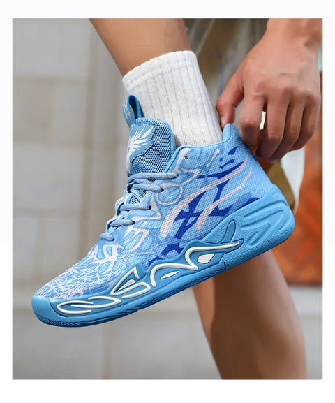 Men's Basketball Shoes Breathable Cushioning Non-Slip Wearable Running Shoes Gym Training Athletic Basketball Sneakers for Women