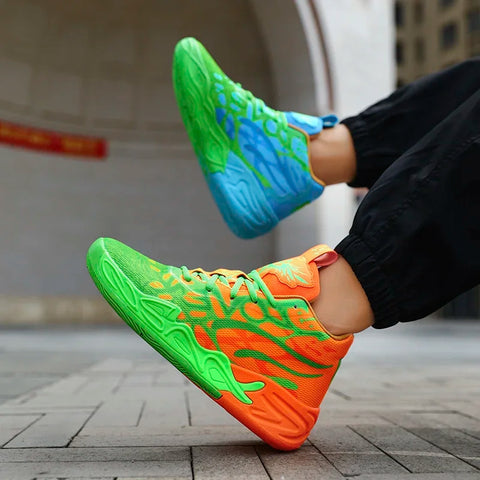 Men's Basketball Shoes Breathable Cushioning Non-Slip Wearable Running Shoes Gym Training Athletic Basketball Sneakers for Women