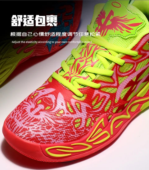 Men's Basketball Shoes Breathable Cushioning Non-Slip Wearable Running Shoes Gym Training Athletic Basketball Sneakers for Women