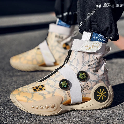 Four Season New Basketball Shoes Men's Luminous Sports Shoes Anti Slip, Shock-absorbing, Wear-resistant Practical Sneakers