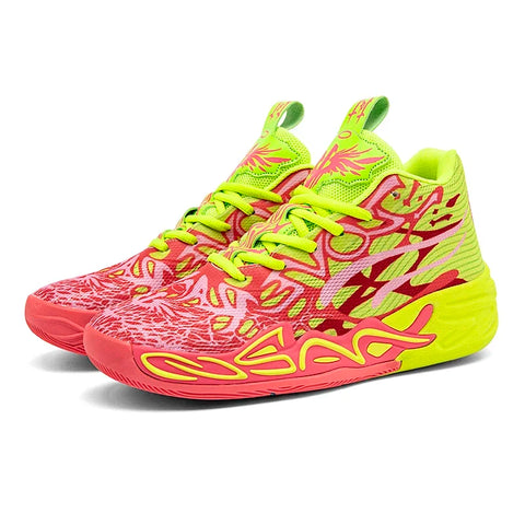 Men's Basketball Shoes Breathable Cushioning Non-Slip Wearable Running Shoes Gym Training Athletic Basketball Sneakers for Women