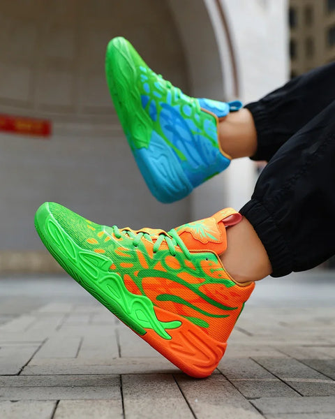 Men's Basketball Shoes Breathable Cushioning Non-Slip Wearable Running Shoes Gym Training Athletic Basketball Sneakers for Women