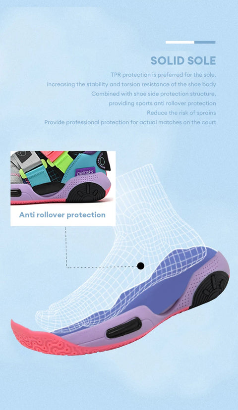 Kids Basketball Shoes Anti-Slip Breathable Lightweight Outdoor Sports Sneakers for Boys Girls Training