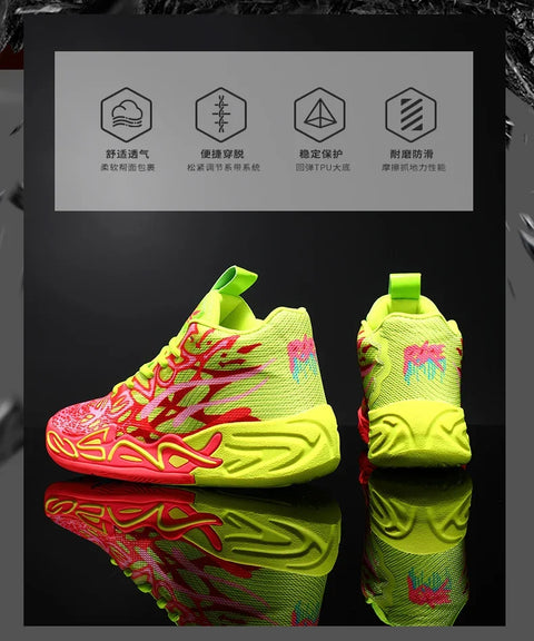Men's Basketball Shoes Breathable Cushioning Non-Slip Wearable Running Shoes Gym Training Athletic Basketball Sneakers for Women