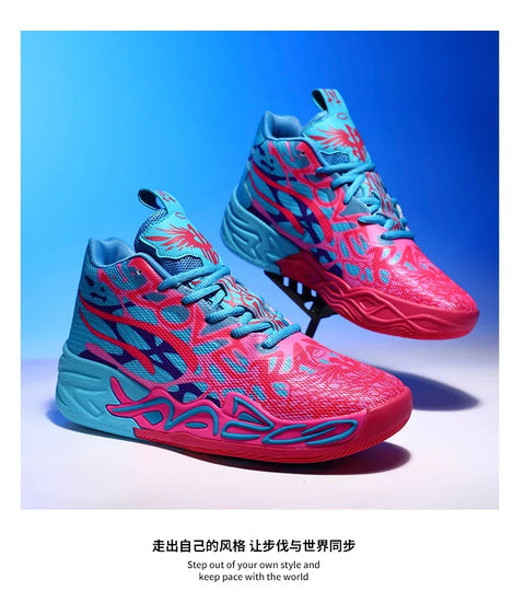 Men's Basketball Shoes Breathable Cushioning Non-Slip Wearable Running Shoes Gym Training Athletic Basketball Sneakers for Women