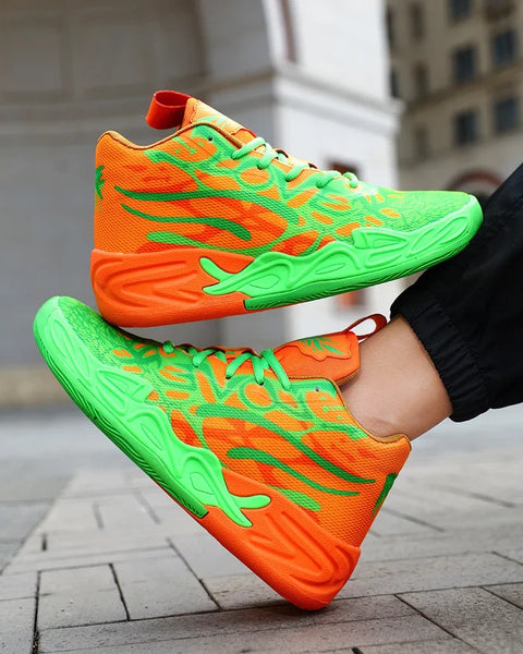 Men's Basketball Shoes Breathable Cushioning Non-Slip Wearable Running Shoes Gym Training Athletic Basketball Sneakers for Women