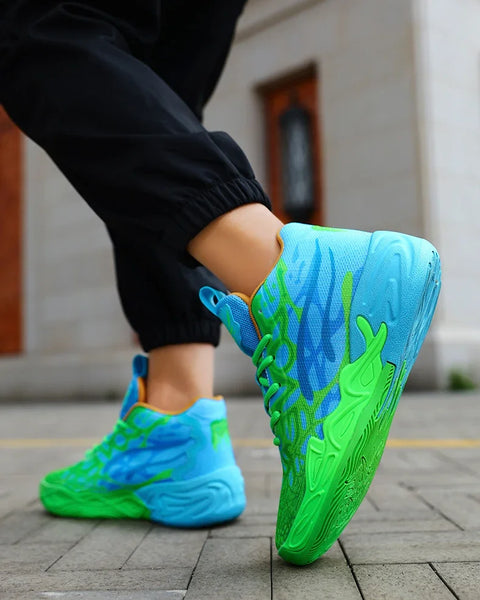 Men's Basketball Shoes Breathable Cushioning Non-Slip Wearable Running Shoes Gym Training Athletic Basketball Sneakers for Women