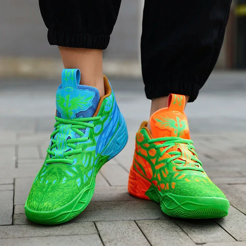 Men's Basketball Shoes Breathable Cushioning Non-Slip Wearable Running Shoes Gym Training Athletic Basketball Sneakers for Women