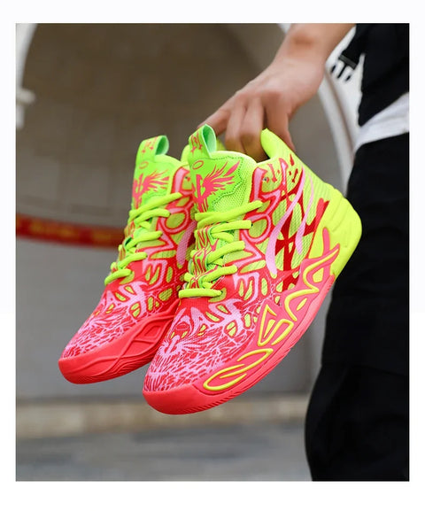 Men's Basketball Shoes Breathable Cushioning Non-Slip Wearable Running Shoes Gym Training Athletic Basketball Sneakers for Women