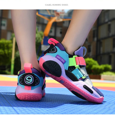 Kids Basketball Shoes Anti-Slip Breathable Lightweight Outdoor Sports Sneakers for Boys Girls Training