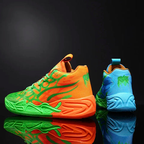 Men's Basketball Shoes Breathable Cushioning Non-Slip Wearable Running Shoes Gym Training Athletic Basketball Sneakers for Women