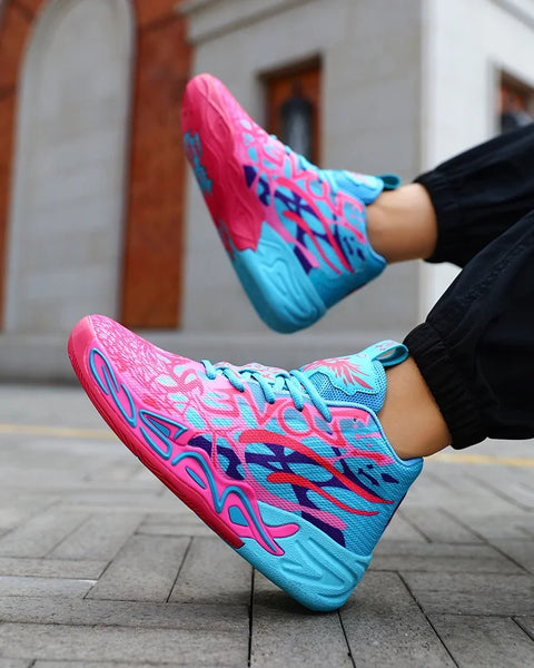 Men's Basketball Shoes Breathable Cushioning Non-Slip Wearable Running Shoes Gym Training Athletic Basketball Sneakers for Women