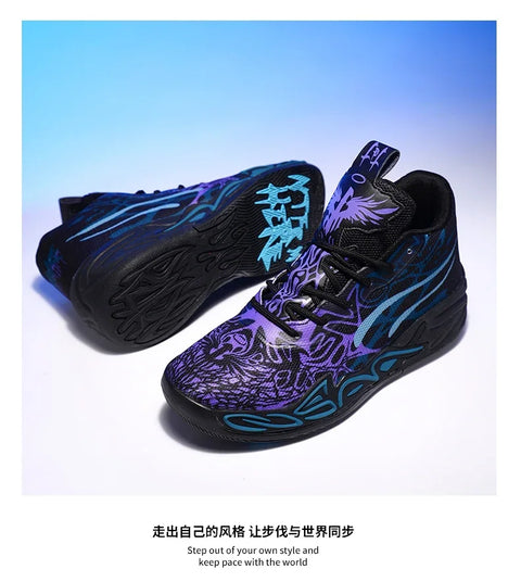Men's Basketball Shoes Breathable Cushioning Non-Slip Wearable Running Shoes Gym Training Athletic Basketball Sneakers for Women