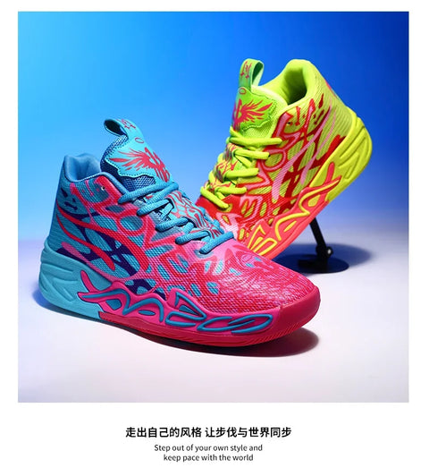 Men's Basketball Shoes Breathable Cushioning Non-Slip Wearable Running Shoes Gym Training Athletic Basketball Sneakers for Women