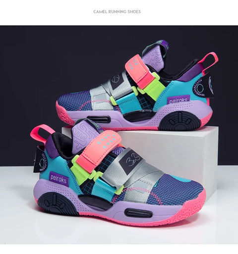 Kids Basketball Shoes Anti-Slip Breathable Lightweight Outdoor Sports Sneakers for Boys Girls Training