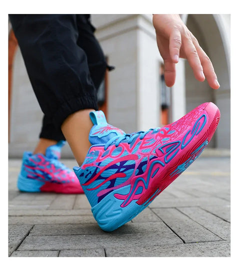 Men's Basketball Shoes Breathable Cushioning Non-Slip Wearable Running Shoes Gym Training Athletic Basketball Sneakers for Women
