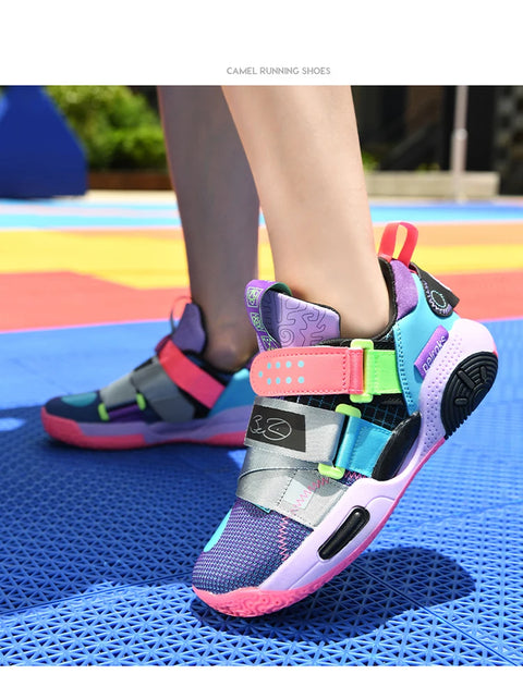 Kids Basketball Shoes Anti-Slip Breathable Lightweight Outdoor Sports Sneakers for Boys Girls Training