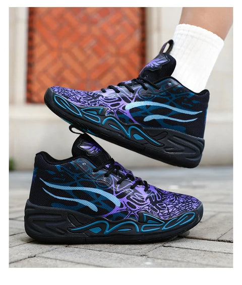Men's Basketball Shoes Breathable Cushioning Non-Slip Wearable Running Shoes Gym Training Athletic Basketball Sneakers for Women