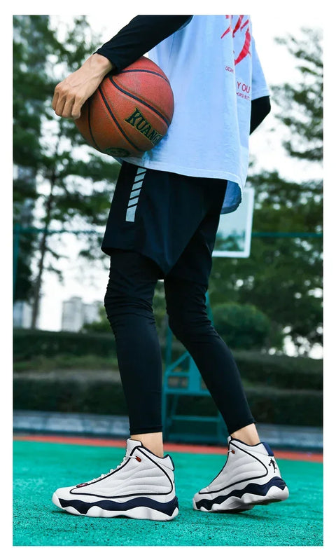 Original Boys High Ankles Sneakers Anti Slip Basketball Trainers Unisex Plus Size 45 Outdoor Sneakers for Men Basket Shoe Women