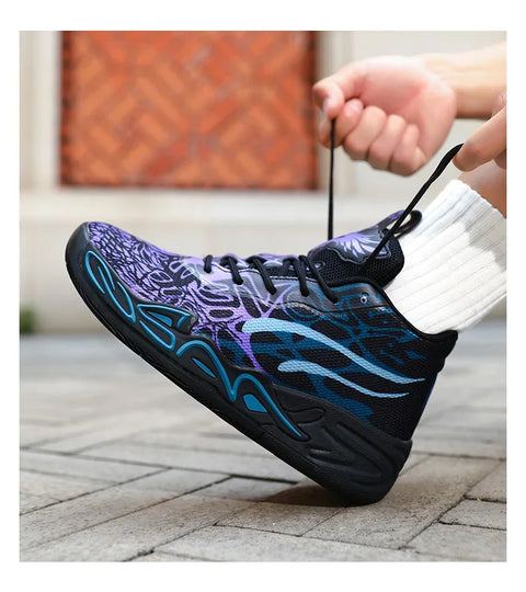 Men's Basketball Shoes Breathable Cushioning Non-Slip Wearable Running Shoes Gym Training Athletic Basketball Sneakers for Women
