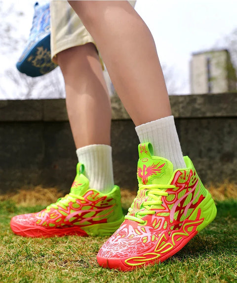 Men's Basketball Shoes Breathable Cushioning Non-Slip Wearable Running Shoes Gym Training Athletic Basketball Sneakers for Women