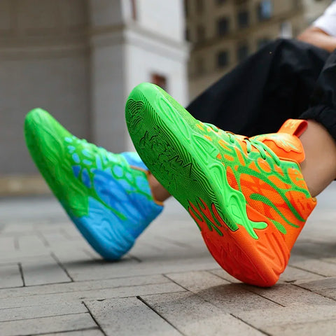 Men's Basketball Shoes Breathable Cushioning Non-Slip Wearable Running Shoes Gym Training Athletic Basketball Sneakers for Women