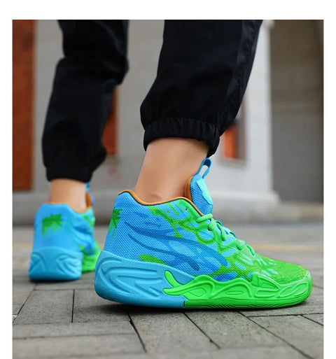 Men's Basketball Shoes Breathable Cushioning Non-Slip Wearable Running Shoes Gym Training Athletic Basketball Sneakers for Women