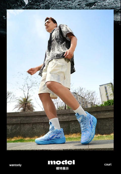 Men's Basketball Shoes Breathable Cushioning Non-Slip Wearable Running Shoes Gym Training Athletic Basketball Sneakers for Women