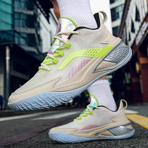 High Quality Basketball Shoes Fashion Reflective Basket Boots Comfy Breathable Sneakers Outdoor Rubber Anti Slip Soft Midsole